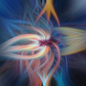 a close up of a colorful explosion